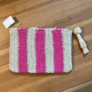 NWT Mark & Graham CABANA STRIPE STRAW POUCH